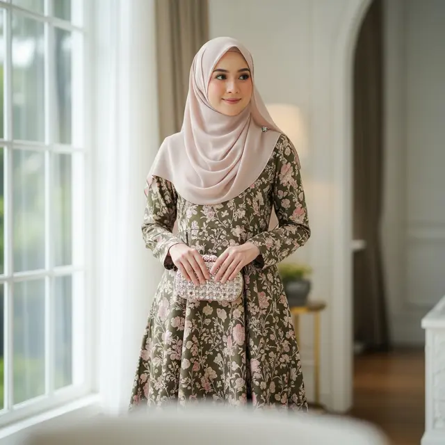 Model Gamis Terbaru Bahan Katun