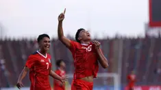 Pemain Timnas Indonesia U-22, Muhammad Ferarri melakukan selebrasi setelah mencetak gol kedua timnya ke gawang Timnas Vietnam U-22 pada laga semifinal sepak bola SEA Games 2023 di Olympic Stadium, Phnom Penh, Kamboja, Sabtu (13/5/2023). (Foto:Dok.PSSI)