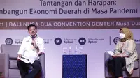 Menteri Pertanian (Mentan) Syahrul Yasin Limpo hadiri Rapat Kerja Nasional XIII APKASI, di Nusa Dua Badung Bali (Liputan6.com / Dewi Divianta)