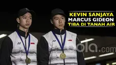 Ganda putra peraih gelar All England 2017, Kevin Sanjaya - Marcus Gideon, telah kembali ke tanah air.