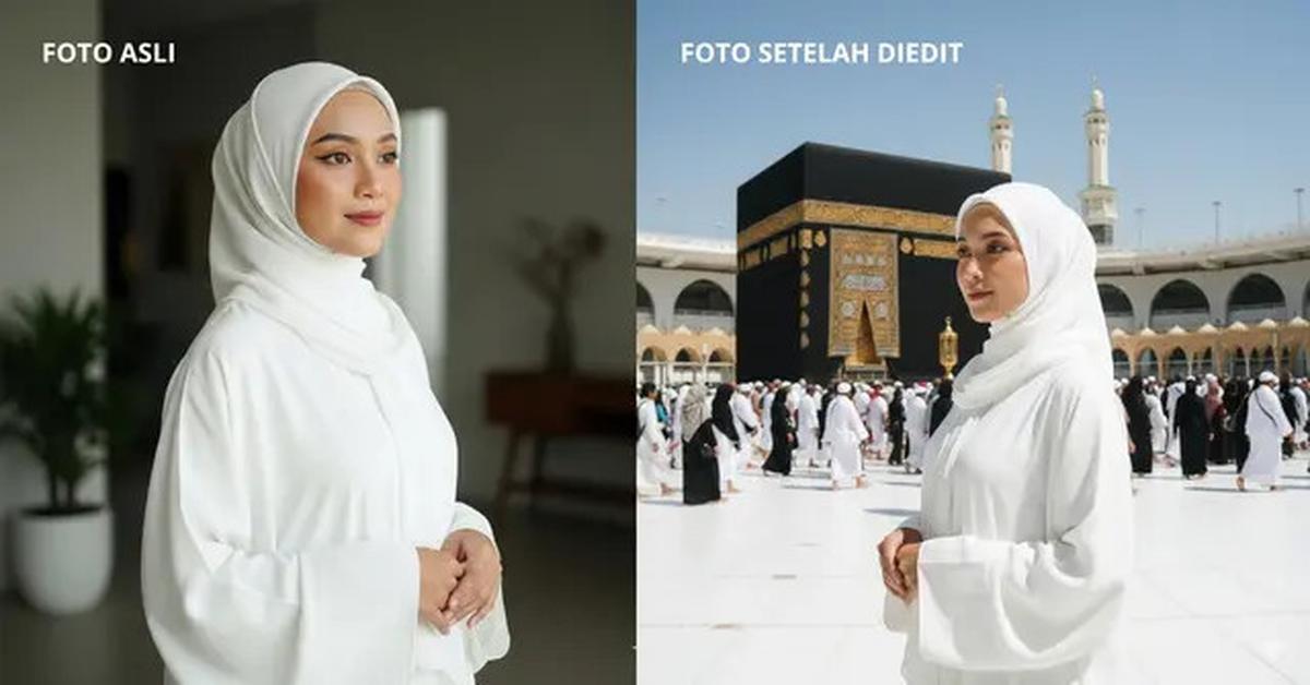 8 Salinan Text Prompt AI Gemini Edit Foto Depan Ka'bah, Bisa Jadi Doa dan Motivasi