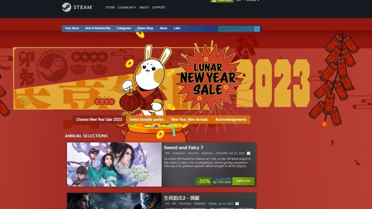 Chinese New Year Sale 2023 di Steam