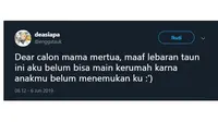 Curhatan Netizen Untuk Calon Ibu Mertua Usai Lebaran Ini Bikin Senyum-senyum (sumber:twitter/@enggatauk)