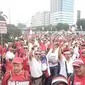 Karyawan Telkom demo di DPR