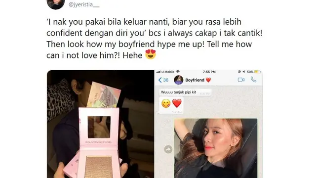 Viral pria hadiahkan make up untuk pacar