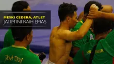 Video Agus Adi Prayoko, atlet Jatim pada cabor Senam pada nomor meja lompat yang mengalami cedera namun berhasil raih medali emas