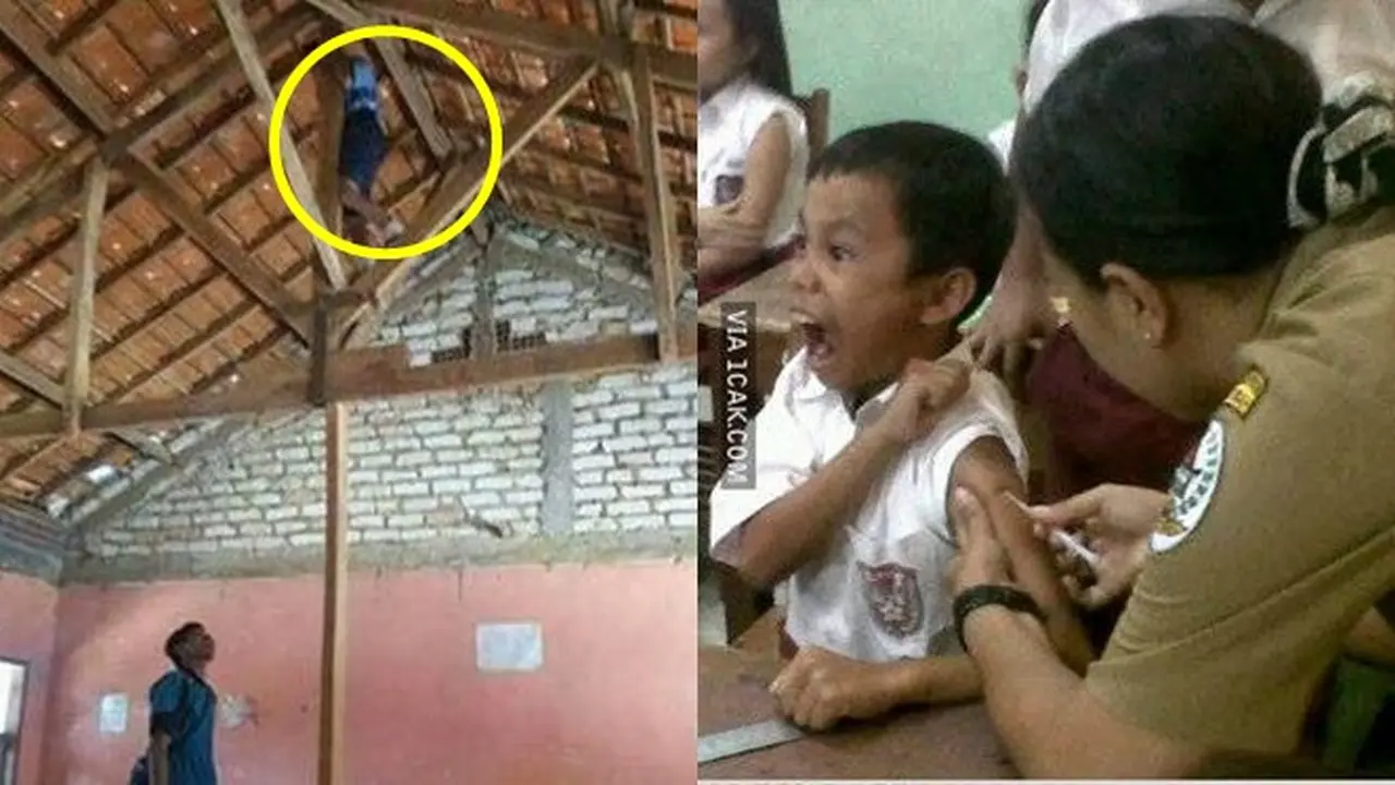 6 Momen Kocak Anak Sekolah Saat Imunisasi Ini Bikin Ketawa Geli