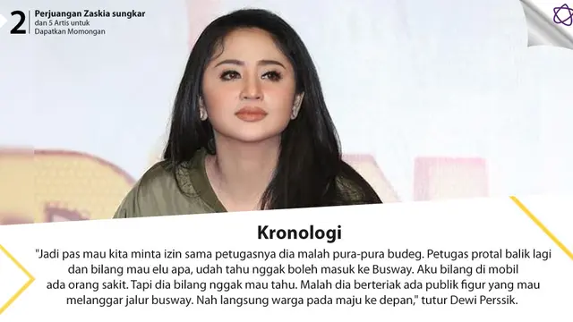 [Bintang] 5 Pengakuan Dewi Perssik Soal Video Terobos Jalur Busway