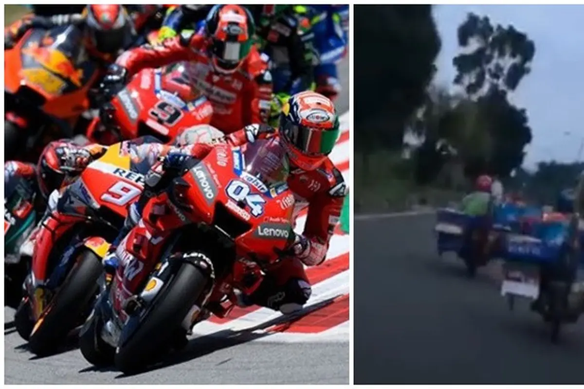 Aksi Pedagang Pentol Balapan Ala MotoGP Ini Bikin Deg-Deg'an