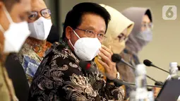 Direktur Utama BSI Hery Gunardi saat Press Conference Pemaparan Kinerja BSI Triwulan IV Tahun 2021 di Jakarta, Rabu (2/02/2022). BSI menorehkan kinerja positif dengan perolehan laba bersih mencapai Rp3,03 triliun naik 38,42% secara year on year (YoY). (Liputan6.com/HO/BSI)