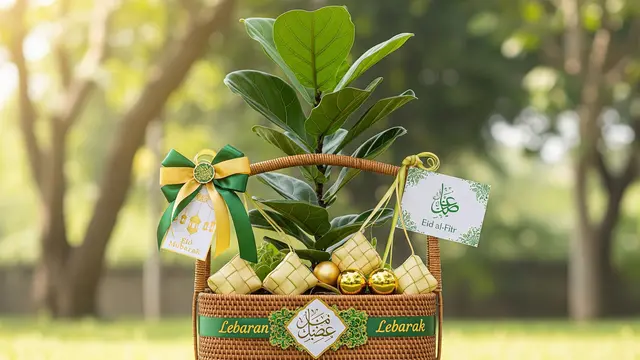 Ilustrasi Tanaman untuk Hampers Lebaran/Gemini AI