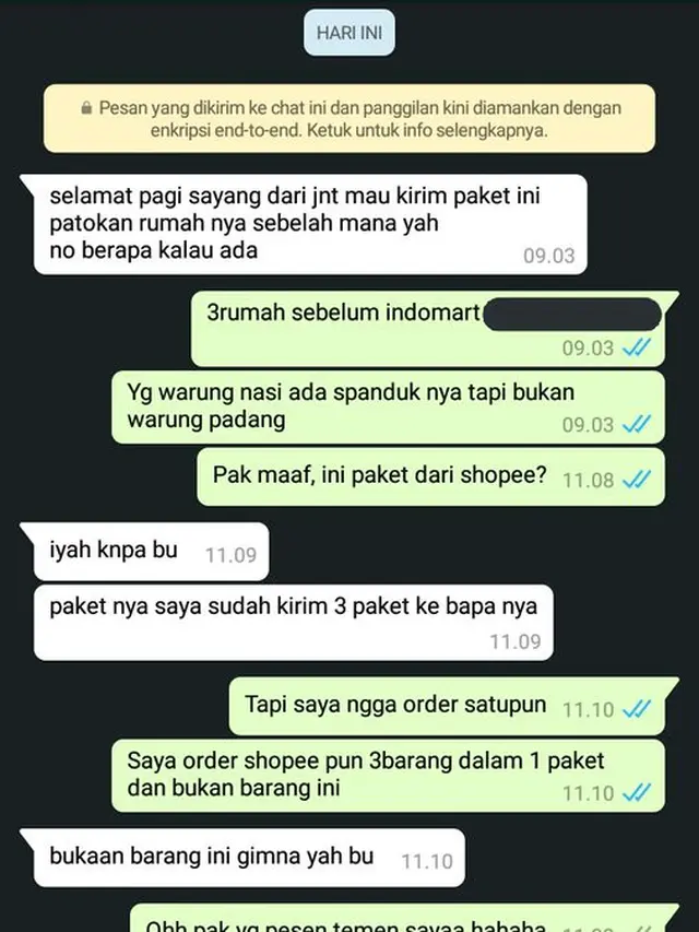 6 Chat Kurir Paket Salah Ketik ke Penerima Barang Ini Bikin Senyum-Senyum