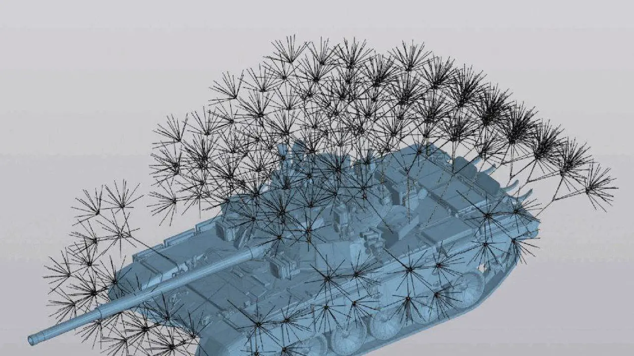 Desain pelindung tank Rusia yang menyerupai bunga dandelion untuk menghalangi drone musuh sebelum sempat mendekat dengan badan tank
