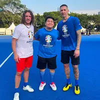 Teuku Rizky TBA, Carles Puyol, dan Marco Materazzi (Instagram/teukuryz)