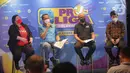 Suasana konferensi pers Proliga 2022 di Jakarta, Selasa (21/12/2021). Kompetisi bertajuk PLN Proliga 2022 akan dihelat di Padepokan Voli Jenderal Polisi Kunarto, Bogor, Jawa Barat. Mulai dari babak penyisihan, empat besar hingga final akan dilaksanakan tanpa penonton. (Liputan6.com/Faizal Fanani)