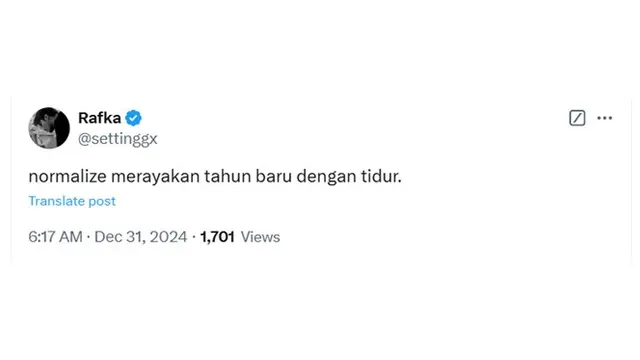 6 Cuitan Netizen Enggak Semangat Sambut Tahun 2025 Ini Bikin Senyum Tipis