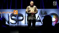President Director JNE, M. Feriadi saat menjadi pembicara dalam acara Inspirato di SCTV Tower, Jakarta, Selasa (15/5). (Liputan6.com/JohanTallo)