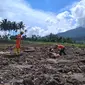 Tim SAR gabungan mencari lima orang korban banjir bandang yang melanda Nagari Malampah, Kabupaten Pasaman Barat. Operasi pencarian masuk hari keempat sejak Jumat (25/2/2022). (Liputan6.com/ Novia Harlina)