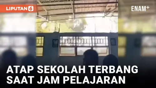 VIDEO: Mencekam! Atap Sekolah di Makassar Terbang Diterpa Angin Kencang Saat Jam Pelajaran