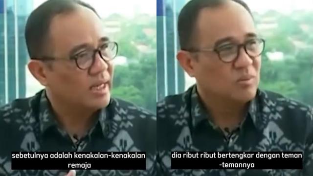 Cuplikan saat Rafael Alun menyebut kasus penganiayaan Mario Dandy pada David Ozora hanyalah kenakalan remaja. (Sumber:Twitter/Melissa_An)