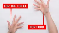 Di Indonesia, tangan kiri digunakan untuk toilet dan tangan kanan untuk makan. (Bright Side/Depositphotos.com)