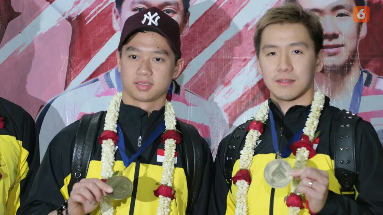 Penyambutan Kevin Sanjaya Sukamuljo/Marcus Gideon Fernaldi