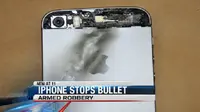 Bagian iPhone yang terkena peluru (sumber : bgr.com)