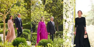 Ratu Yordania sekaligus ibu putra mahkota Al Hussein, Rania tampil elegan dalam balutan gaun hitam polos dari Dior Couture. [Foto: IG/queenrania].