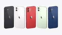 Tampilan iPhone 12 dengan teknologi 5G yang baru diluncurkan Apple, Selasa (13/10/2020. Apple meluncurkan seri iPhone 12 yang mendukung teknologi seluler 5G. (Apple via AP)