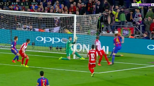 Berita video tujuh gol yang tercipta saat Barcelona menang atas Sporting Gijon di Liga Spanyol. This video presented by BallBall.
