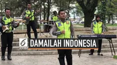 Personel Satuan Lalu Lintas (Satlantas) Polres Tangsel mencoba meredam kondisi masyarakat yang memanas setelah pilpres dengan merilis sebuah lagu berjudul ‘Damailah Indonesiaku’.