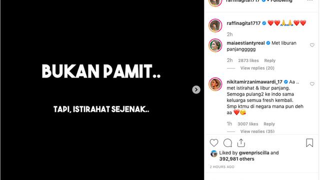 Unggahan Raffi Ahmad