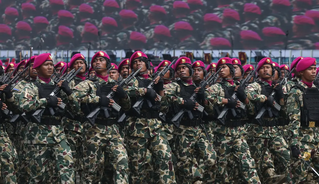 Kepala Pusat Penerangan (Kapuspen) Markas Besar (Mabes) TNI Mayjen (Mar) Freddy Ardianzah menjelaskan, HUT ke-80 TNI mengangkat tema "TNI Prima, TNI Rakyat, Indonesia Maju". (merdeka.com/Arie Basuki)