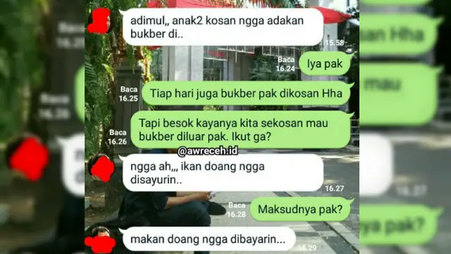 Bapak kos ini tak segan untuk menghubungi anak kosnya untuk sekadar bercanda.