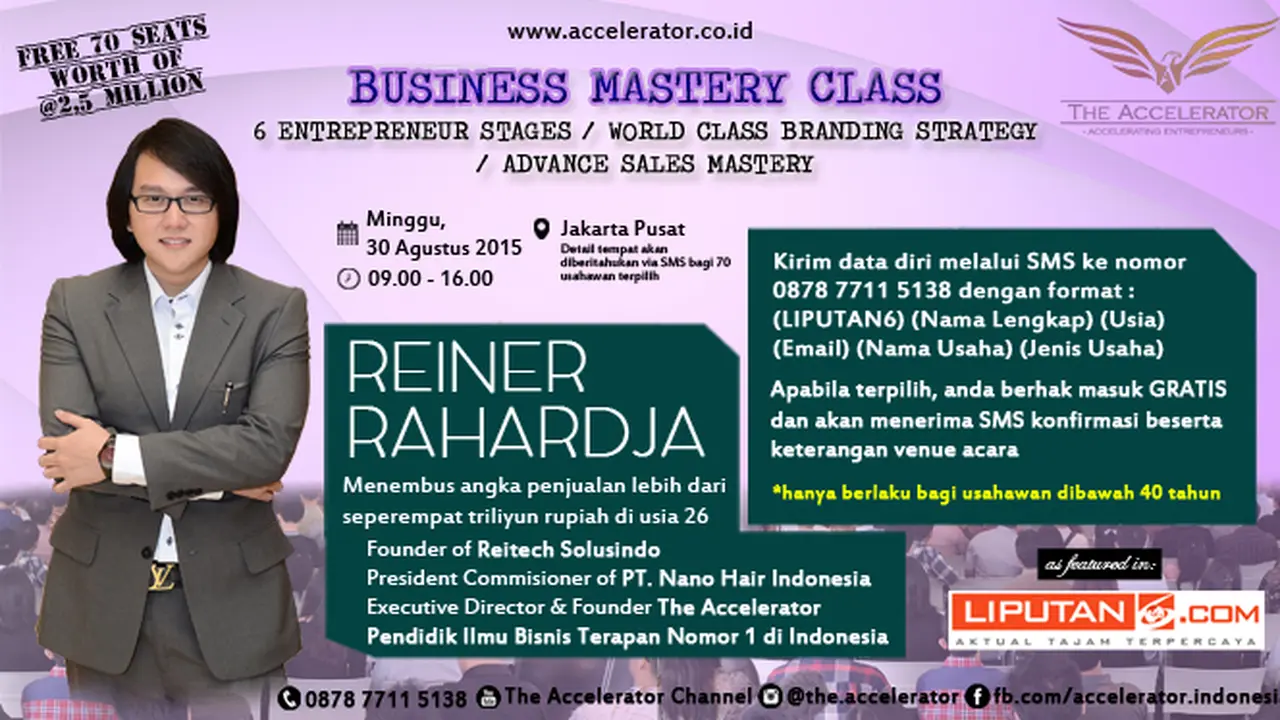 Ikuti `Business Mastery Class`, Gratis untuk Usahawan Muda