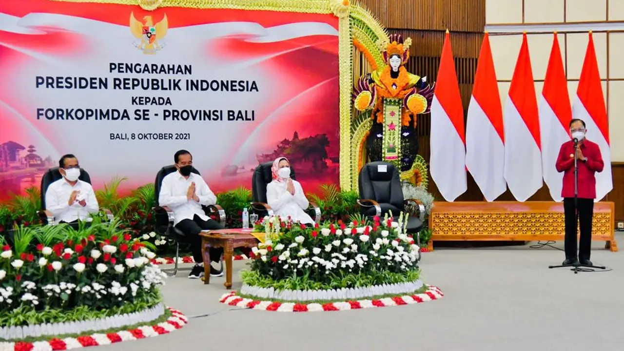 Presiden Jokowi saat memberikan pengarahan kepada Forum Koordinasi Pimpinan Daerah (Forkopimda) se-Provinsi Bali