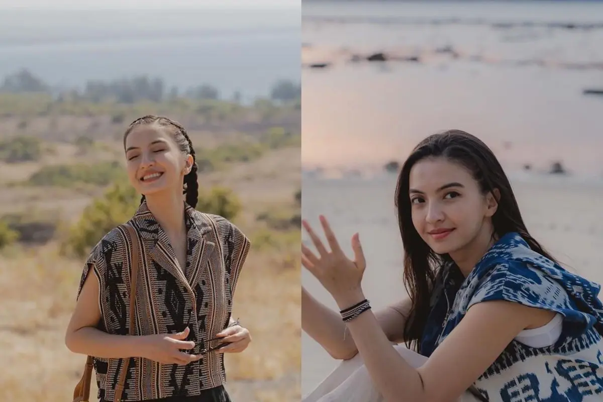 8 Ide Style Liburan Raline Shah Pakai Tenun Ikat Sumba, Bikin Tampilan Stylish dan Kekinian