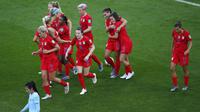 Timnas Wanita Amerika Serikat (AS) menang 13-0 atas Thailand pada babak penyisihan grup F Piala Dunia Wanita 2019 (AP Photo/Francois Mori)