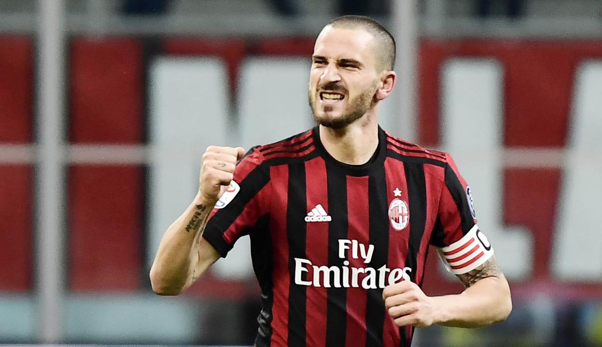 5. Leonardo Bonucci - Bek Juventus ini adalah pemain termahal yang pernah direkrut AC Milan. Pemain asal Italia itu diboyong dari Juventus pada musim 2017/2018 dengan harga 42 juta euro atau setara dengan Rp722 miliar. (AFP/Miguel Medina)