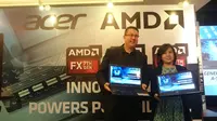 Peluncuran Acer Aspire E5-553G yang dipersenjatai prosesor AMD Bristol Ridge di Jakarta, Senin (20/6/2016).