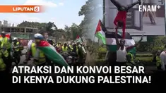 Ratusan orang di Nairobi, Kenya, turun ke jalan untuk menunjukkan solidaritas terhadap rakyat Palestina. Massa berkonvoi dengan motor dan mobil sambil membawa bendera Palestina dan menyerukan slogan, "Free, Free Palestine."