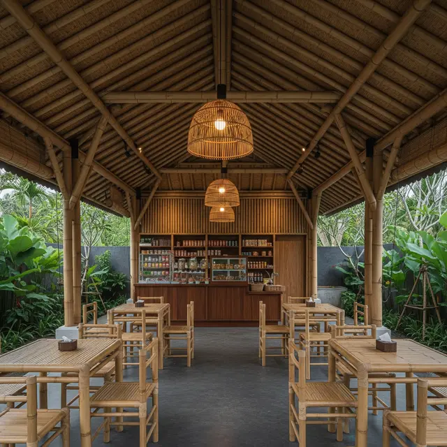 9 Desain Warung dari Bambu tapi Tetap Estetik, Paduan Alami dan Modern
