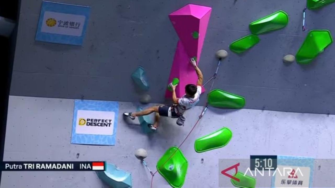 Langkah Srondeng Terhenti di Semifinal World Climbing Series Wujiang, Indonesia Fokus Nomor Speed