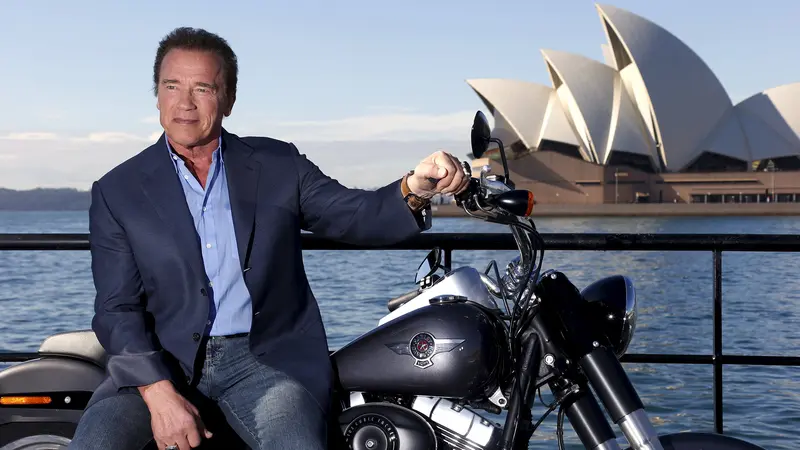 Gaya Arnold Promosikan Film Terminator Genisys di Sydney