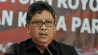Sekjen PDIP, Hasto Kristianto saat menggelar konferensi pers tentang Pilkada di Jakarta, Kamis, (10/12/2015). (Liputan6.com/Johan Tallo)