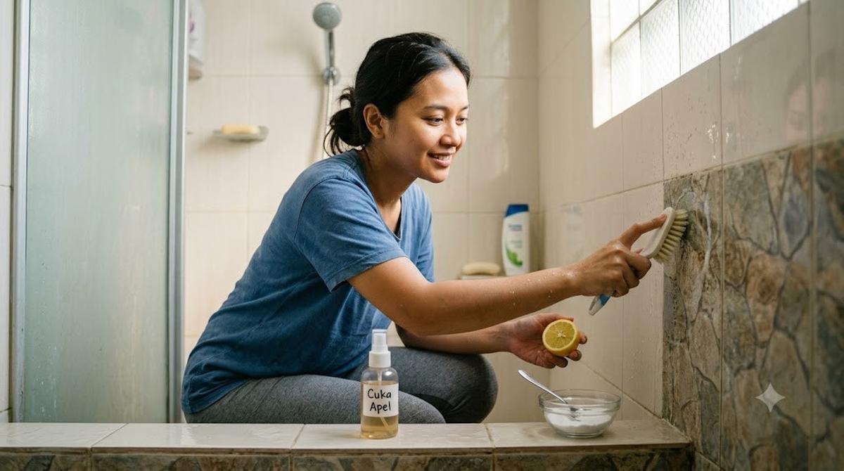 Membersihkan Kerak Kamar Mandi