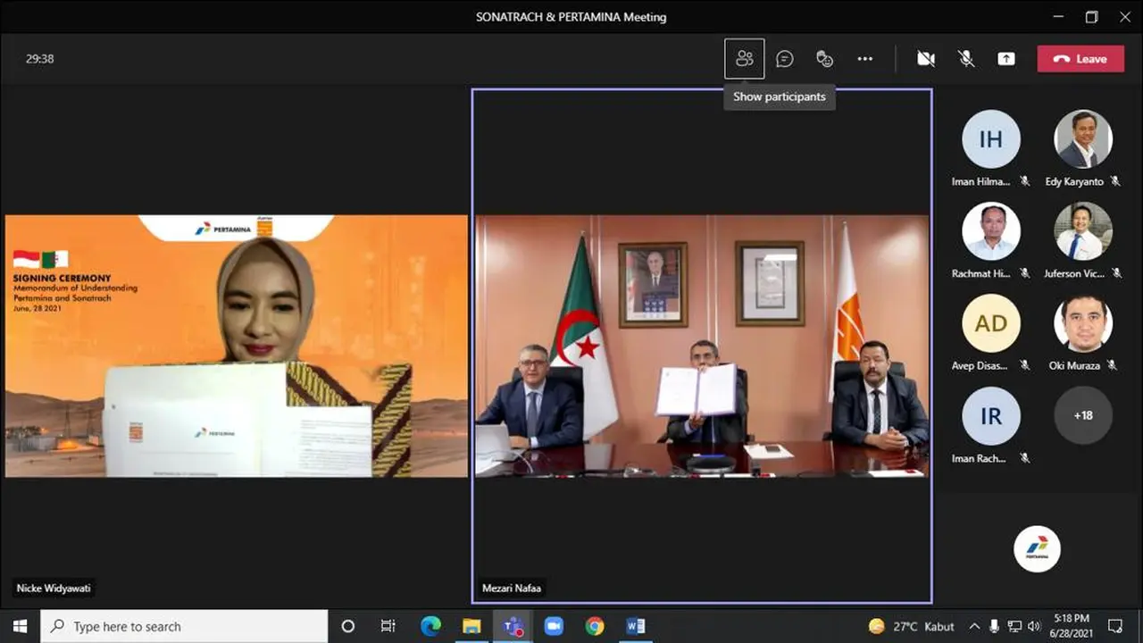 Perkuat Bisnis di Lingkup Global, Pertamina Kolaborasi Strategis dengan SONATRACH
