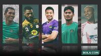 Trivia - Pemain Hamka Hamzah, Abdul Rahman, Hilton Moreira, Dandi Maulana, Donny Monim (Bola.com/Adreanus Titus)