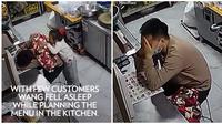 Ketiduran di Dapur saat Kerja, Tangis Pria Ini Pecah Tahu Anaknya Berikan Selimut  (sumber: Instagram/people)