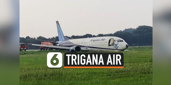 VIDEO: Pesawat Trigana Air Tergelincir di Bandara Halim Perdanakusuma